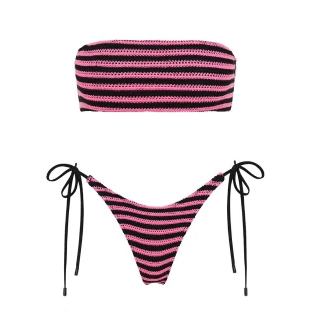 Triangl Swimwear Kaya Crochet Bandeau Bikini SET - Caro - Size Large - Picture 7 of 7